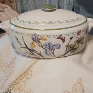 Ceramic Studio Nova Garden Bloom Lidded/Covered Floral & Butterfly Soup Turrine